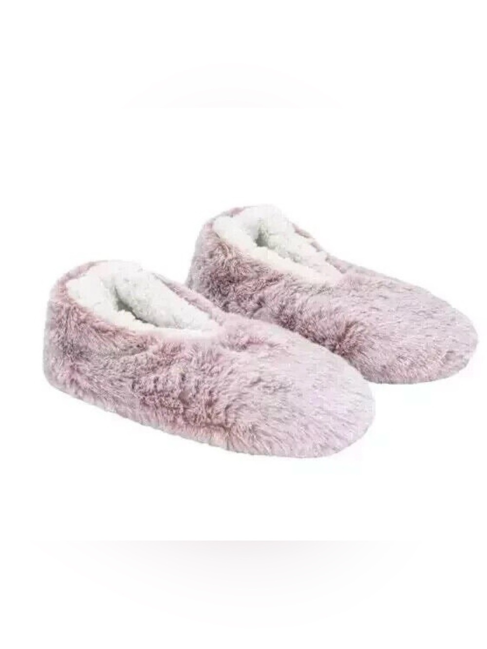 Lemon Faux Fur Slipper Sock Plush Fuzzy Slip-Ins in Blush Pink Size S/M